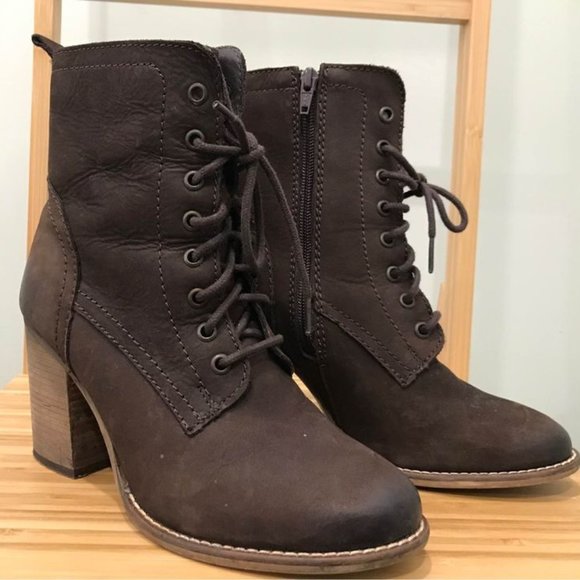Steve Madden Shoes | Steve Madden Lauren Lace Up Brown Leather Boots | Color: Brown | Size: 8.5 | Acc2163's Closet